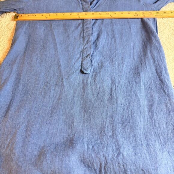 Kiwi saint tropez Dress Womens Sz Small linen shirt popover Woven champery Blue - Picture 6 of 11